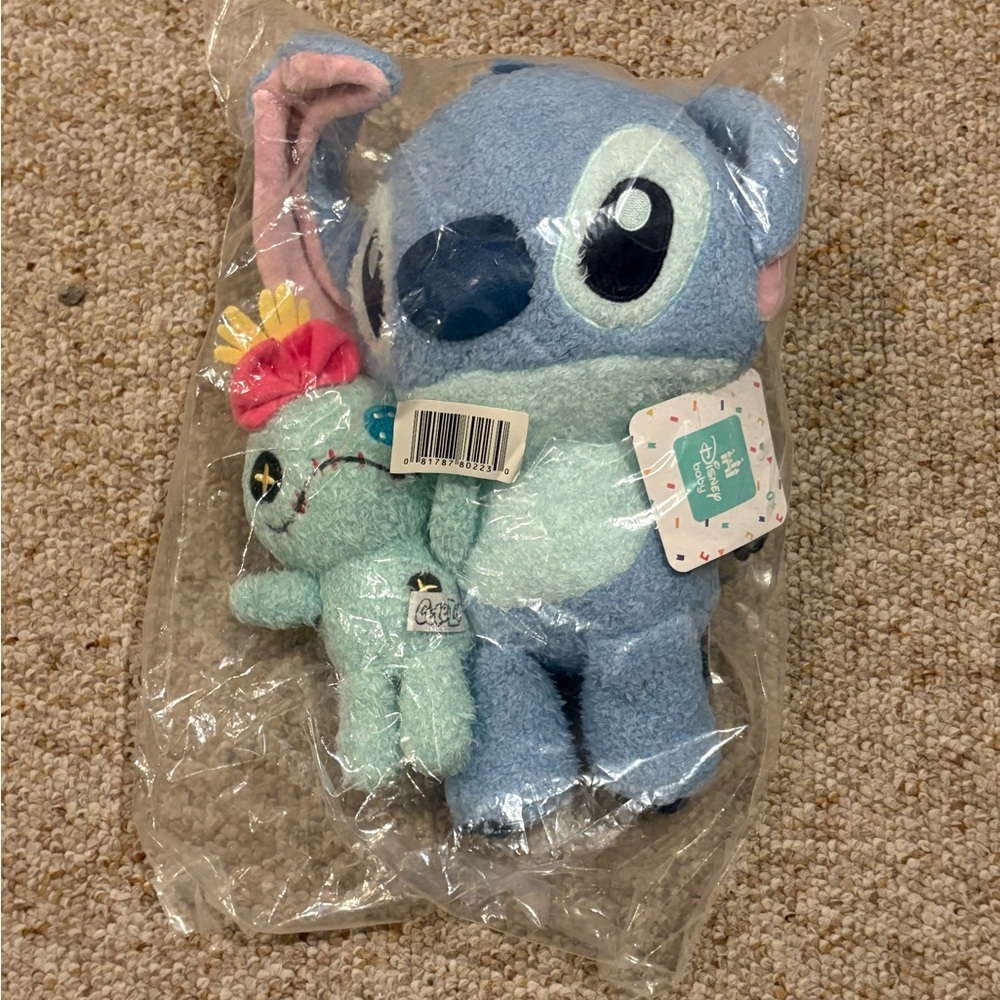 Disney Blue and Pink Stitch Stuffed Animal